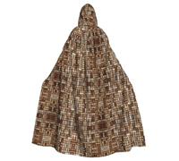 OKFSTY Wine Cork Printing Adult Halloween Large Hooded Cloak 57.8 Inches Length, Suitable For Masquerade Costumes, Comic Con
