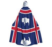 OKFSTY Wyoming State Flag Printing Adult Halloween Large Hooded Cloak 57.8 Inches Length, Suitable For Masquerade Costumes, Comic Con