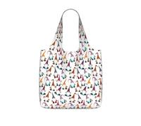 OKFSTY Xmas Funny Gnomes Print Printed Reusable Tote 25l Polyester Grocery Shopper Packable Washable Modern Carryall