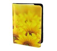 OKFSTY Yellow Sunflower Printing Fashion Passport Holder Personalized Printed Cowhide Id Holder Travel Passport Cover 5.5 in