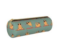 OKFSTY Yoga Pug Pencil Case Holder,School Stationery Supplies Pen Organiser Cute Pencils Bag for Students