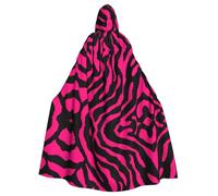 OKFSTY Zebra Tiger Leopard Red Masquerade Party Costume Cape,Adult Hooded Cloak,For Gothic Medieval Renaissance Wear