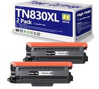 OKGO Compatible TN830XL Toner Cartridge Replacement for Brother TN830 TN-830XL TN-830 XL Toner to use with HL-L2460DW DCP-L2640DW HL-L2400D HL-L2480DW HL-L2405W MFC-L2820DW Printer 2 Pack Black