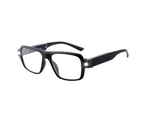 OKH Blue Light Blocking Reading Glasses With Lights and Magnifier in The Frame Bright LED Rechargeable Readers for Men and Women Black 1.5