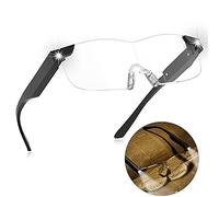 OKH Magnifying Glass with Light, 200% LED Magnifier, Hands Free, Rechargeable, Black Glass Lens