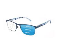 OKH Progressive Multifocal Reading Glasses Blue Light Blocking for Men Varifocal Rectangle Eyewear Readers Anti Glare Eye Strain Multi Focus Reading Eyeglasses (Blue +2.5)