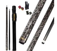OKHEALING Billiard Cue Carbon T700 Carbon Fiber 56 Inch XTC 12mm Tip Billiard Accessories 1/2 Joint Handmade Straight for 8-Ball/9-Ball 18-20 Ounces (BLACK)