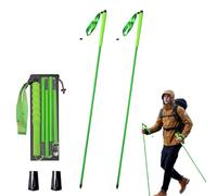 OKHEALING High Strength Carbon Fibre Trekking Poles 2 pcs, Folds Into 5 Sections, Lightweight and Strong, Protects Joints, Suitable for Hiking, Trekking and Mountaineering (Green, 120cm)