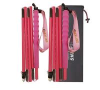 OKHEALING High Strength Carbon Fibre Trekking Poles 2 pcs, Folds Into 5 Sections, Lightweight and Strong, Protects Joints, Suitable for Hiking, Trekking and Mountaineering (Pink, 110cm)