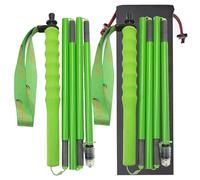 OKHEALING High Strength Carbon Fibre Trekking Poles 2 pcs, Folds Into 5 Sections, Lightweight and Strong, Protects Joints, Suitable for Hiking, Trekking and Mountaineering (Green, 110cm)