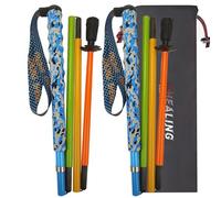 OKHEALING Ultralight Carbon Fiber Trekking Poles, Foldable, Set of 2, Hiking Poles with Moisture Wicking Handles, Hiking Poles with Storage Bag (110cm)