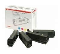 Oki 43112702 Original Oki Rainbow Pack Black, Cyan, Magenta, Yellow Toner Cartridges, 15K Yield Each