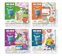 OKIDO Messy goes to 4 Pack Colouring Sheets for Kids, Nature, Robots, Dinosaurs and Space Poster Bundle -100 x 70cm Colouring Poster - for 3-7 Year Olds