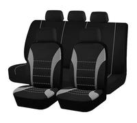 OKIIO Car Seat Cushion Covers Full Set Front Rear for Nissan Juke F15 2010-2017,Fit Elasticated Hems Side Airbag Compatible Machine Washable Interior Decoration Accessories,A/White