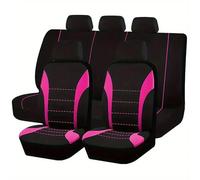 OKIIO Car Seat Cushion Covers Full Set Front Rear for Nissan Juke F15 2010-2017,Fit Elasticated Hems Side Airbag Compatible Machine Washable Interior Decoration Accessories,D/Pink