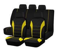 OKIIO Car Seat Cushion Covers Full Set Front Rear for Nissan Juke F15 2010-2017,Fit Elasticated Hems Side Airbag Compatible Machine Washable Interior Decoration Accessories,C/Yellow