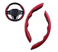 OKIIO Tailored Half-wrapped steering wheel cover for Mercedes Benz A180d A200d A220d A250e AMG,Car Steering Wheel Breathable Anti-slip Protector Interior Accessories,A/Red