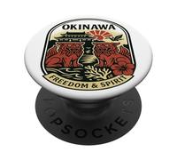 Okinawa Freedom & Spirit Retro Japan Heritage Design PopSockets Adhesive PopGrip