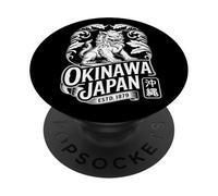 Okinawa Japan Guardian Shisa Lion Retro Hanko Kanji Souvenir PopSockets Adhesive PopGrip
