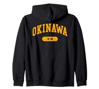 Okinawa Japan Vintage Collegiate Style Lettering Zip Hoodie