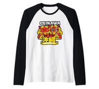 Okinawa Japanese Shisa Guardian Lion Japan Mythology Raglan Baseball Tee