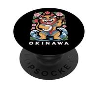 Okinawa Shisa Guardian Lion Japan Folk Souvenir Design PopSockets Adhesive PopGrip