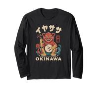 Okinawa Shisa Lion Dog Iyasasa Japan Culture Art Souvenir Long Sleeve T-Shirt