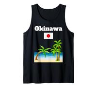 Okinawa Trip Beach Lover Japan Souvenir Japanese Flag Tank Top