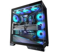 Okinos Aqua 9, ATX PC Case, 5 × 120mm ARGB PWM Fan Pre-Installed, Support Top & Side Dual 360mm Radiator, Back-Connect Motherboard Compatible, Mid Tower PC Case, Type C Port, Black