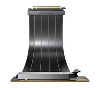 Okinos, PCIE 5.0 Riser Cables, Future Proof for Gen 5 GPU, Compatible RTX4090, RX7900XTX, Transfer Rate 32.0 GT/s, 90 Degree Adapter, PCIE 4.0 Riser Cable, 200mm Black