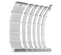 Okinos PSU Cables, Cable Extension PC, 16 AWG 24pin ATX / 4+4pin EPS / 8pin PCI-E / 6pin PCI-E PSU Extension Cable Kit, 30cm Length with Combs, White