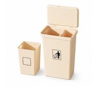Okiyakusama 20L Compartment Trash Can | Construction, Indoor Garbage Pail, Bedroom Trash Collection, For Rental Properties