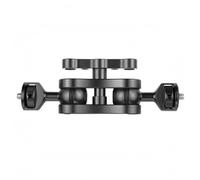 Okiyakusama Camera Support Stand Stable Positioning Mount Plate Aluminum Alloy Double Ball Joint Bracket Adjustable Knobs Suitable for Home Office, Black, Black Magic Hand