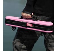 Okiyakusama Fishing Rod Case Tackle Transport Organizer Hard-Sided Polycarbonate Compact Storage Rounded-Rectangle Full-Zip Closure Front Handle Suitable for Fishing Holidays Travel, Array, Pink