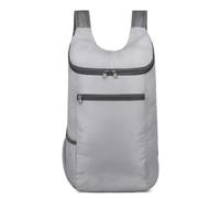 Okiyakusama Foldable Packable Backpack, Grey | Zippered Front Pocket, Compact Travel Pack, Picnic Gatherings, For Backpackers