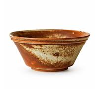 Okiyakusama Japanese Hand-Brushed Ceramic, Slip Application, Microwave Compatible, Low Temperature Dishwasher Compatible, for General Public, Dark Style (1 piece) 4.3-inch Dessert Bowl