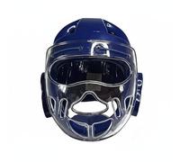 Okiyakusama Karate Comprehensive Face Headgear Breathable Ventilation Ch hin Coverage Adjustable Hook-and-Loop Strap Suitable for Arts Youth Adult, Blue, XS
