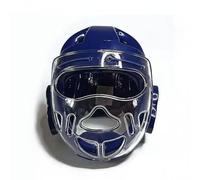 Okiyakusama Karate Comprehensive Face Headgear Breathable Ventilation Ch hin Coverage Adjustable Hook-and-Loop Strap Suitable for Arts Youth Adult, Blue, L