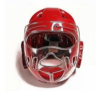 Okiyakusama Karate Comprehensive Face Headgear Breathable Ventilation Ch hin Coverage Adjustable Hook-and-Loop Strap Suitable for Arts Youth Adult, Red, S