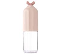 Okiyakusama Makeup Brush Holder with Pull-Out Lid, Dustproof Makeup Brush Storage Container for Travel and Home, Portable Cosmetic Organizer, Cherry Blossom Pink, Pink