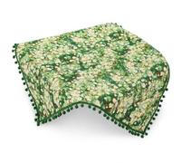 Okiyakusama Minimalist Modern Dust Cover, Cloth Blend Material, Tufted , Protects Printer, Coffee Machine, Air Unit, Green Wonderland , Green Wonderland with Green Pom-poms , 65*65cm