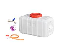 Okiyakusama PP Water Storage Container, Portable Water Tank with Drain Valve, Large Capacity for Camping, Garden, And Outdoor Use, white 27.5kg