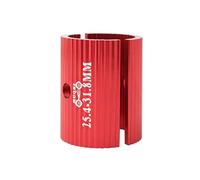 Okiyakusama Reducing Sleeve Handlebar Clamp Adapter Stem Reducer Conversion Bushing Ultralight Design Made of HighStrength Aluminum Alloy for Sport Bikes, Red 25.4-31.8mm