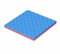 Okiyakusama Rubber Interlocking Gym Flooring Tiles for Workout Mat and Garage Flooring, for Utility Rooms - for Indoor Use, Red and Blue, 1x1m, 2.5cm thickness