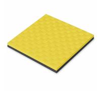 Okiyakusama Rubber Interlocking Gym Flooring Tiles for Workout Mat and Garage Flooring, for Utility Rooms - for Indoor Use, Black and Yellow, 1x1m, 2.5cm thickness