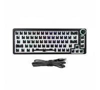 Okiyakusama Wired Mechanical Keyboard Mechanical Keyboard Kit 68-Key Profile Rotary Volume Dial Hot-Swap Switch Ready RGB Backlight Full-Key Anti suitable for gaming office home use, Black