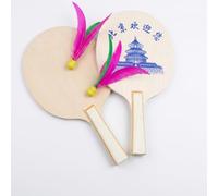 Okiyakusama Wooden Racket Set or Shuttlecock Pack, Indoor Outdoor Toy for Beach & Backyard Fun, for Exercise, 10 large shuttlecocks