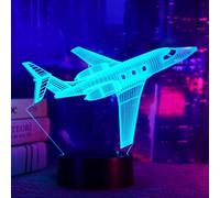 OkiyiD Airplane Night Light, Airplane Gifts for Boys, 3D Illusion Lamp with 16 Colors Remote and Touch Control, Plane Decor for Kids Room, Girls Birthday Gifts