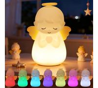 OkiyiD Angel Silicone Night Light, Angel Kid Nursery Night Lamp | Rechargeable Squishy Nightlight with 2 Level Dimming Soft Light, Nursery Lamp for Boy Girl Mommy Bedroom Nightstand Bathroom