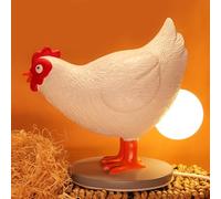 OkiyiD Chicken Egg Lamp, Funny Chicken Table Lamp, LED Egg Night Light, Resin Chicken with Stepless Dimming, Decoration for Home, Bedroom, Study